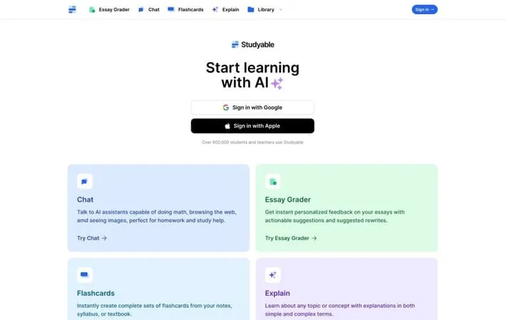 Studyable - AI Learning Tools & Flash Cards